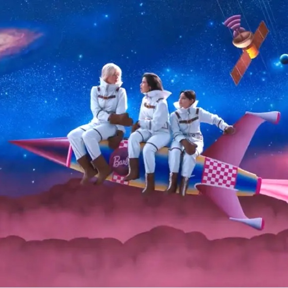 Barbie Pink and White Minimalist Canvas Edge Art